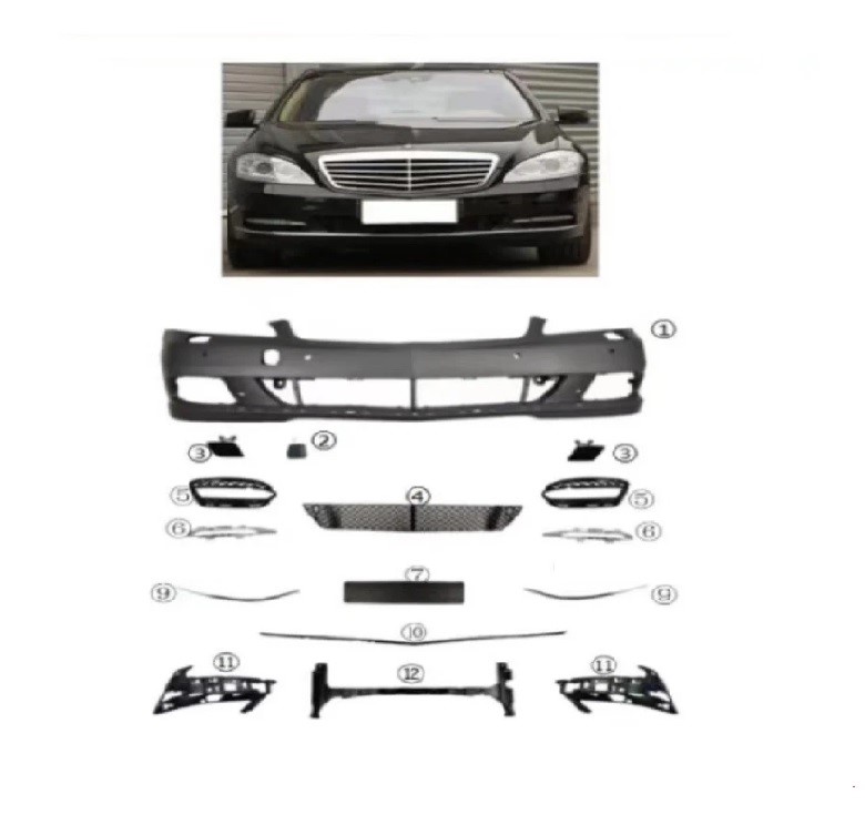 ÖN TAMPON SETİ (IZGARALAR+NİKELAJLAR) W221 2010-