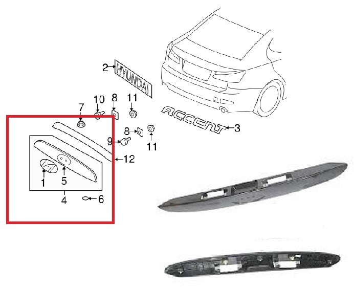 ARKA BAGAJ PLAKA ÜST BAKALİT ACCENT ERA 2006-